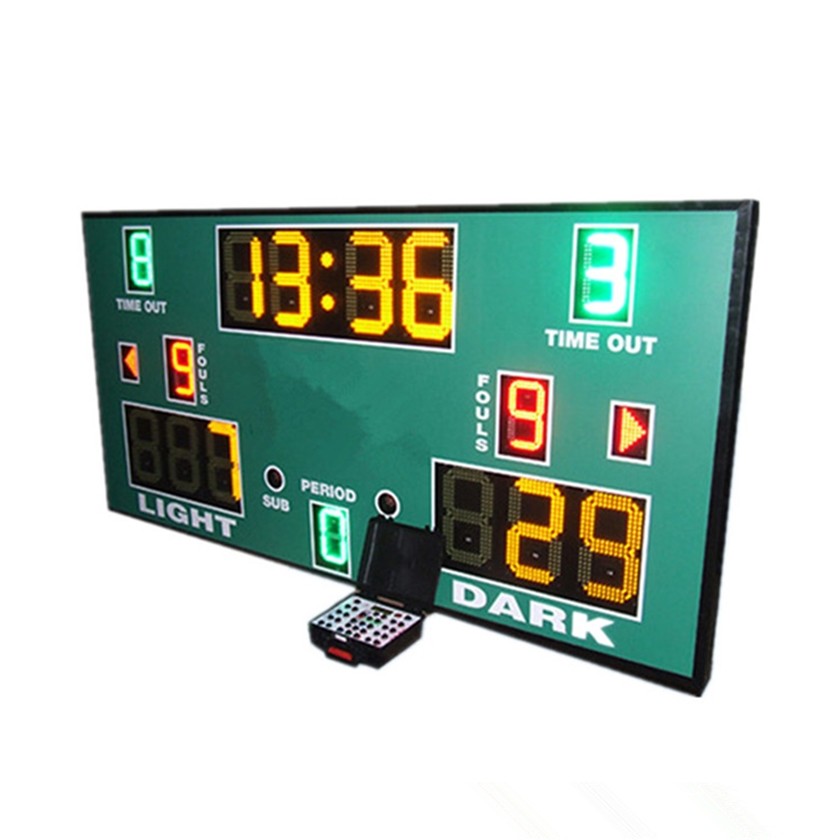 China 3 Colors LED Basketball Scoreboard With Wireless PC Software Controller factory