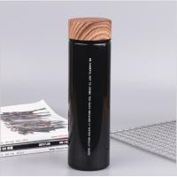 China Wholesale Wood Grain Cover Straight Business Office Gifts Thermos Stainless Steel Water Bottle factory