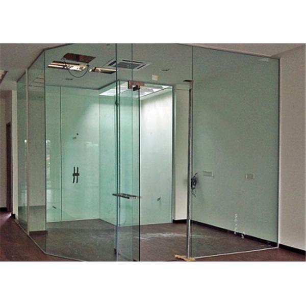 Quality Clear Flat Tempered Glass Partition Wall / Glass Partition Size Customized for sale