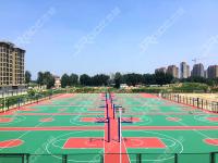 China Full Silicone Material Tennis Sport Court Flooring In Blue Color All Weather Resistance factory