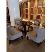 China Height 75cm Round Glass Table Top Dining Table And Chair Sets ISO14001 Certified for sale