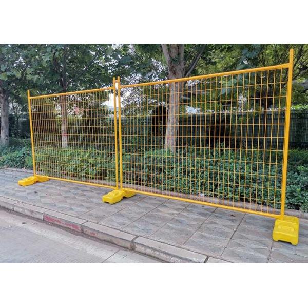 Quality Yellow 2.1m Retractable Temporary Fence 100x200mm Mesh Hole for sale