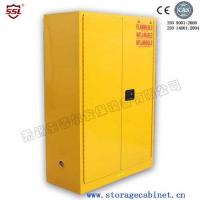 China Yellow Drum Flammable Storage Cabinet With Galvanized Steel Shelving factory