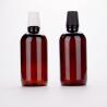China 300ml 600ml Amber Color Plastic Mouthwash Bottle With Measuring Cup Cap factory