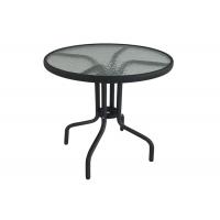China Steel Frame Round Glass Garden Table Fire Resistant CE Approved for sale
