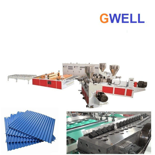Quality PVC Glazed Roof Tile Wavy Board Extrusion Line 400kg h for sale