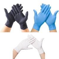 china Black Nitrile Disposable Gloves Powder Free Non Allergic For Adult