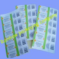 China Customized Packaging Plastic Film , Transparent Barcode Self-adhesive Sticker factory