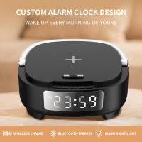 Quality Multifunctional Alarm Clock Phone Charger Bluetooth Speaker 15W With Night Light for sale