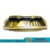 China Metal Double Layer Chip Plate with Lock Baccarat Dragon Tiger Poker Table Game Chip Box factory