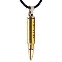 China New Fashion Wholesale Fashion Gold steel Jewelries Accessories men bullet Pendant Necklace Emoji Jewelry factory