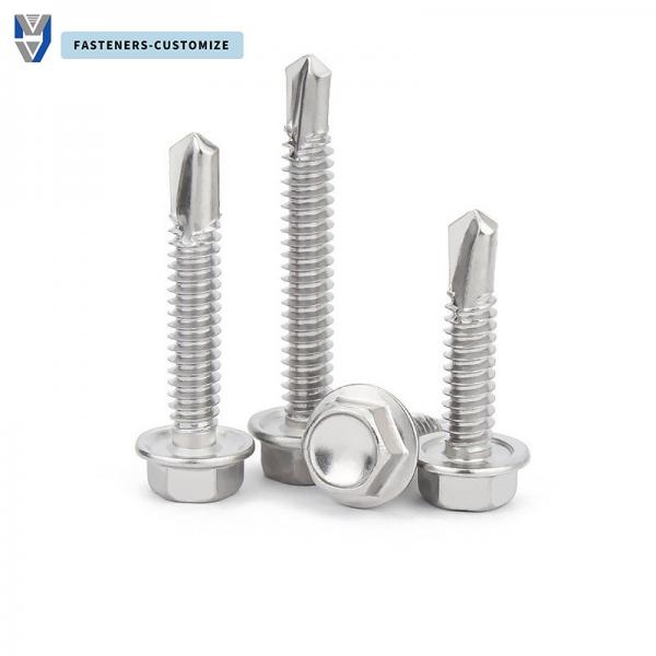 Quality Hex Head Stainless Steel Sheet Metal Screws 904l 410 316 Ss 304 Hex Bolt Self Tapping Drilling for sale
