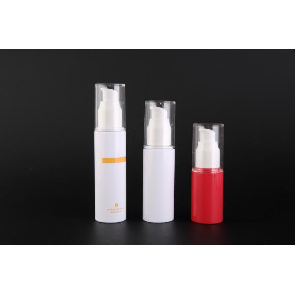 Quality PET Cylindrical Cosmetic Pump Bottle with External spring pump for sale