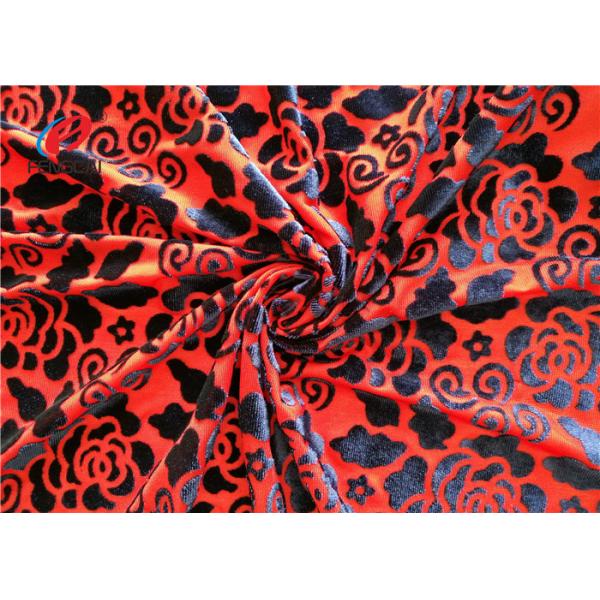 Quality Burnout Italian Velvet / Spandex Velvet Fabric , Sofa Upholstery Fabric For Home Textile for sale