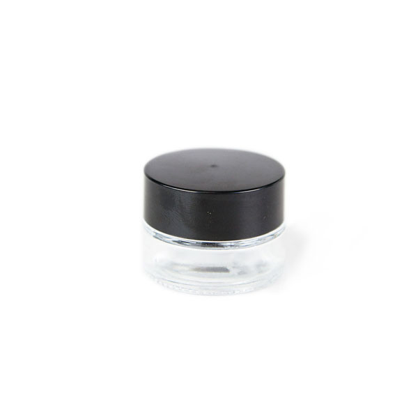 Quality 5 ML Black Round Glass Concentrate Containers With No Sharp Edges Child Proof for sale