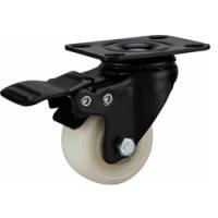 China light duty 2 inch white PP caster with brake, 2.5" swivel PP caster brake,3 inch PP castor, factory