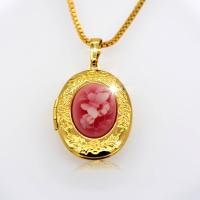China design fashion Vintage Oval Locket Pendants jewelry 18k gold plating Put in solid perfume factory