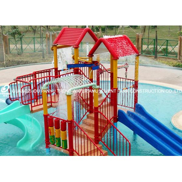 Quality Swimming Pool Equipment Playhouse for Kids with Small Fiberglass Water Slide for sale