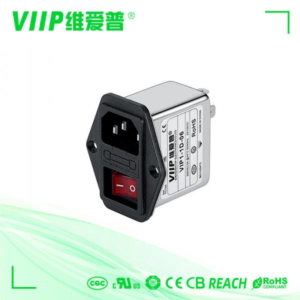 Quality VIIP 250V IEC Noise Filter EMI Filter 6A Low Pass Surface Mount for sale
