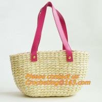 China Fashion Straw Beach Bag Summer Weave Woven Women Shoulder Bags Straw Handbags with Ribbons factory