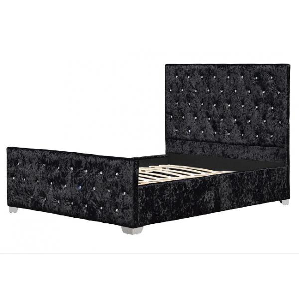 Quality BSCI Upholstered Bed Frame With Diamond Headboard European Style Customized for sale