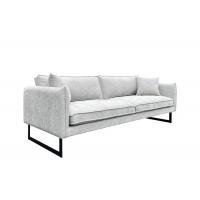 China Fabric sofa 3seater metal leg crossing high density foam padded seats pillows polyester fiber factory