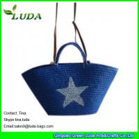 China LUDA star painted straw beach bag women wheat straw handbags factory