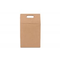Quality Folding Hard Brown Kraft Paper Gift Bags With Handles For Taking Away for sale