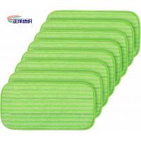 Quality 5"X8.6" Wet Floor Mopping Pads Green Fiber Stripe Style Spray Mop Pad for sale