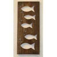 China Vintage Fish Pattern Wooden Plank Plaque Signs 15 X 45 Cm Long Life Span factory