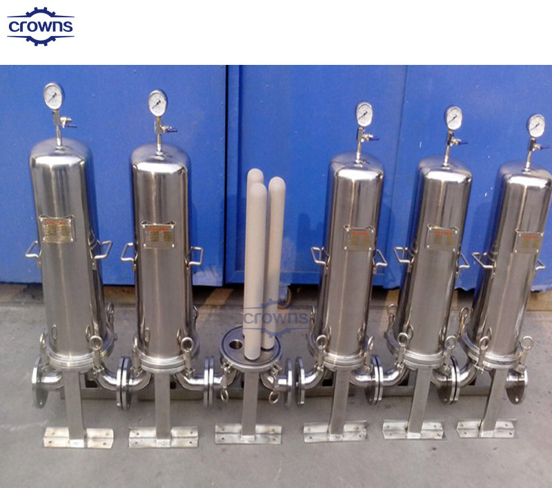 China V-Clamp Inlet 2 Bag Size Industrial Water Filtering System For Water Purification factory