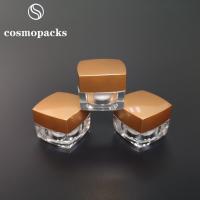 China 15g 30g Acrylic Clear Square Cosmetic Cream Jars 60mm Diameter factory