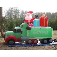 China Giant Inflatable Advertising Products Christmas Ornaments Santa Claus With Car factory