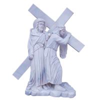 China Religion Christian Stone Jesus cross marble sculpture,China stone carving Sculpture supplier factory
