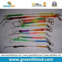 China Rainbow Plastic Spiral Bungee Cord Coil Leash in Different Length w/Snap Hook&Mobile Phone Strap factory