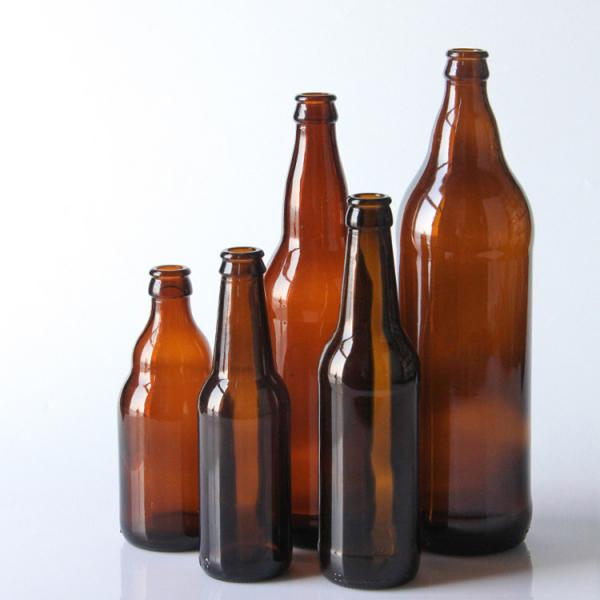 Quality Frosted Brown Square Glass Pint Bottles 12 Ounce 330ml for sale