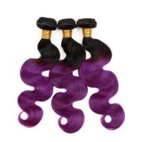 China 7A Ombre Purple Hair Weave / Two Tone Brazilian Body Wave Hair No Fiber factory
