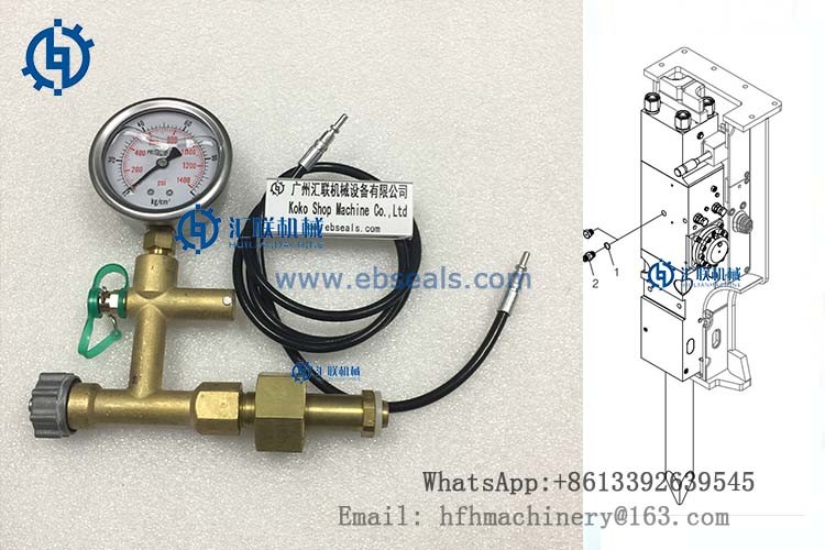 China Atlas Copco Hydraulic Breaker Nitrogen Charge Kit Pressure Gauge Meter factory