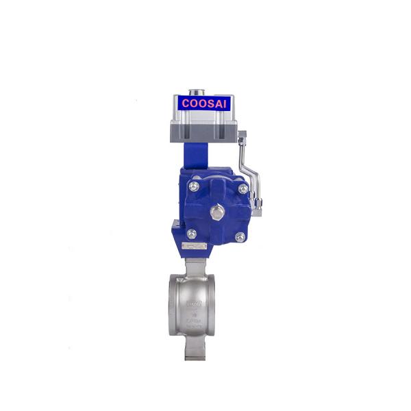 Quality DN25 V Notch Pneumatic Wafer Type Ball Valve for sale