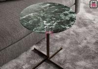 China Crossed X SS Base Luxury Coffee Tables With Round &amp; Square Shape D45cm / 60cm factory