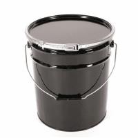 Quality Round UN Rated 5 Gallon Paint Bucket Black Open Head Steel Pail for sale