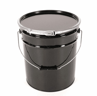 Quality Round UN Rated 5 Gallon Paint Bucket Black Open Head Steel Pail for sale