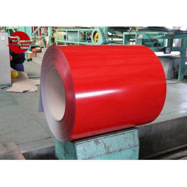 Quality 0.4mm PPGI Filmed Prepainted Galvanized Steel Coil With Red Color Coated for sale
