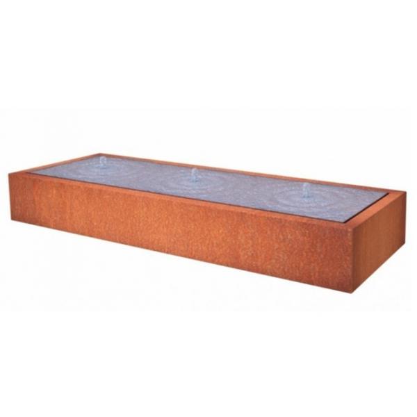 Quality Rectangular Corten Steel Water Feature For Interior Outdoor Decoration for sale