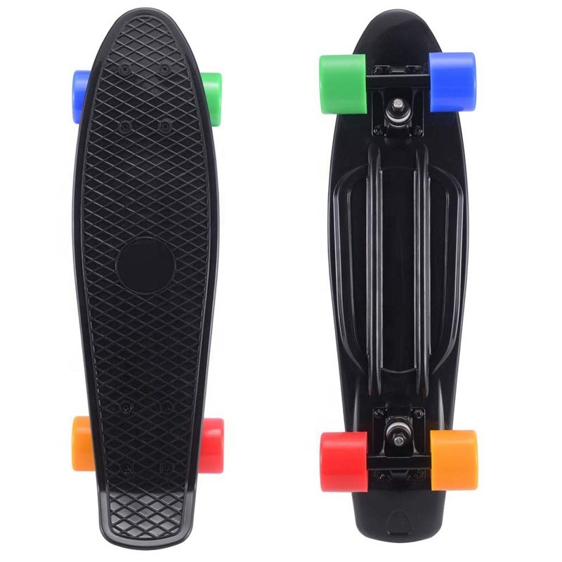 China Mini Penny Complete Skateboards Black Deck With PU Wheels factory