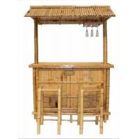 Quality Cabana Party Bamboo Tropical Tiki Bar 220x160cm With Under Cabinet Shelf Stools for sale