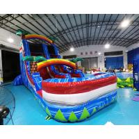 China Outdoor Palm Tree Bounce House Blow Up Pool Slide for sale