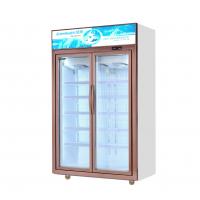 China Silver / Champagne Color Glass Door Freezer With 5 Layers Shelves 1100L factory