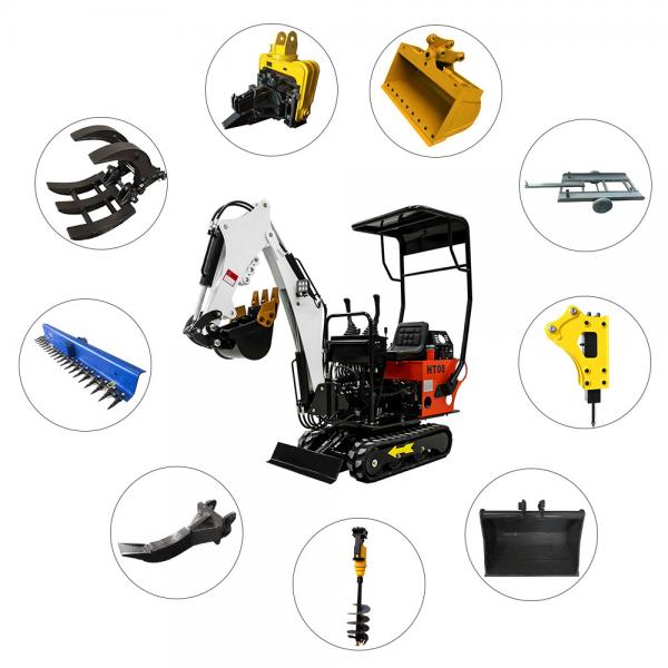 Quality Diesel Engine 0.8ton Hightop Mini Excavator Customized Color Red Yellow Blue for sale