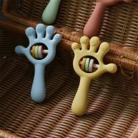 China ODM Baby Silicone Toys Age Group Babies Kids Children Rattle Palm Hand Shape factory